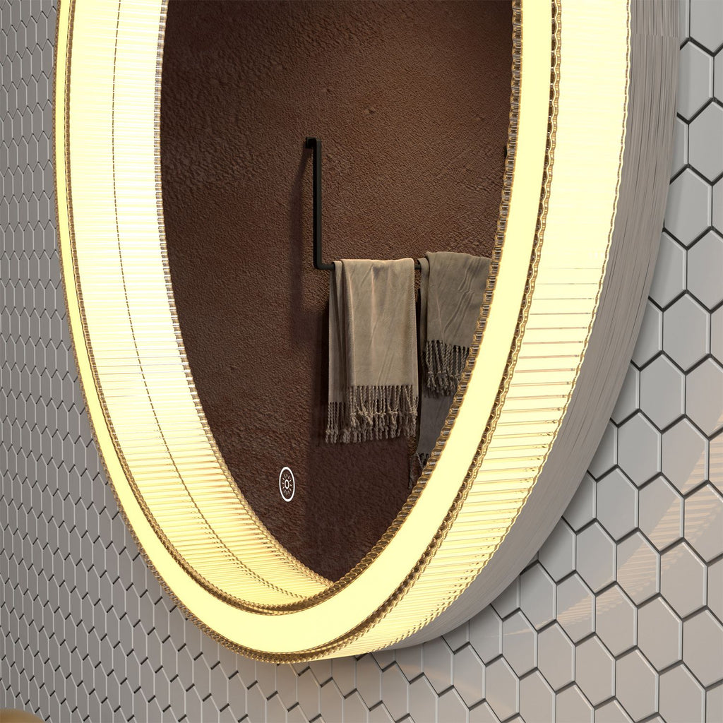 KARAG DRESSY ΚΑΘΡΕΦΤΗΣ GOLD LED (2 ΜΕΓΕΘΗ) (Ρυθμιζομενο φωτισμο 2700°k – 6500°k)