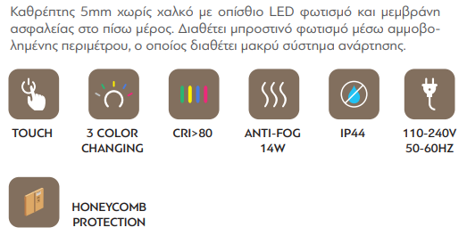 KARAG LITHOS ΚΑΘΡΕΦΤΗΣ LED 80X55
