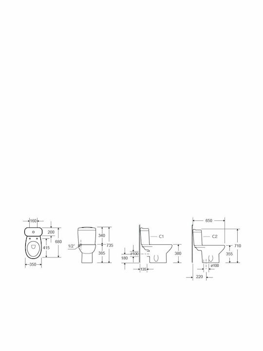 KARAG VENICE ΛΕΥΚΗ RIMLESS SOFT CLOSE 3L/6L