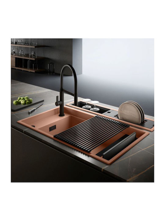 ELLECI DIALOGO 360 WORKSTATION 86X46 (BLACK-SAGE GREEN-CAVERN CLAY)