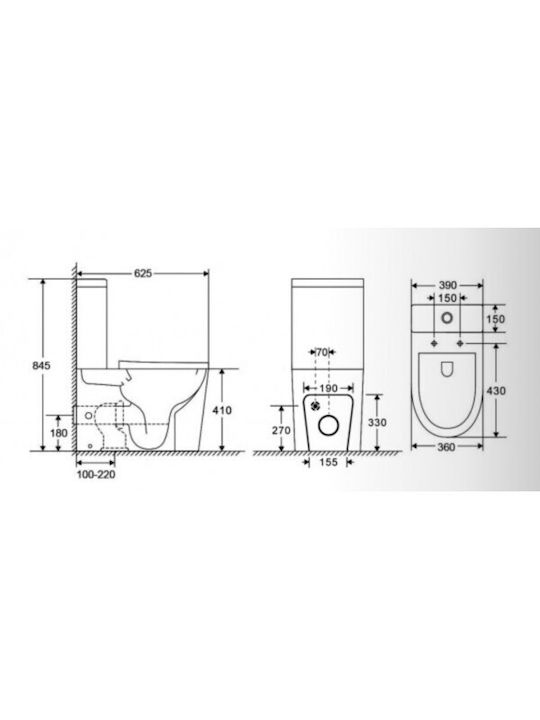 KARAG ZINA LT 2149A-R RIMLESS SOFT CLOSE 3/6L